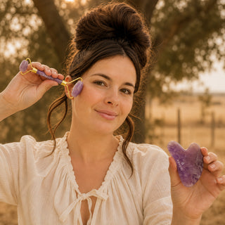 Gubba's Amethyst Gua Sha & Facial Roller Set