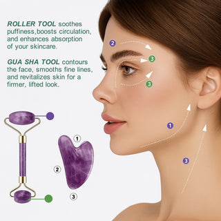 Gubba's Amethyst Gua Sha & Facial Roller Set